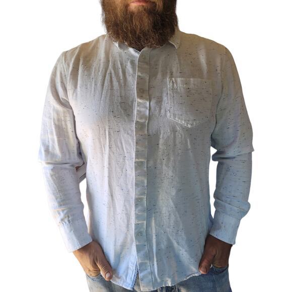 American Rag Other - AMERICAN RAG Men's White Speckled Button Down Shirt Large Confetti Textured